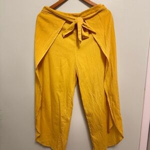 Simons Mustard Wrap Wide Leg Pants